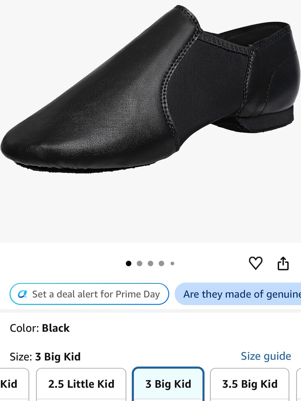 Black Slip-On Jazz Dance Shoe